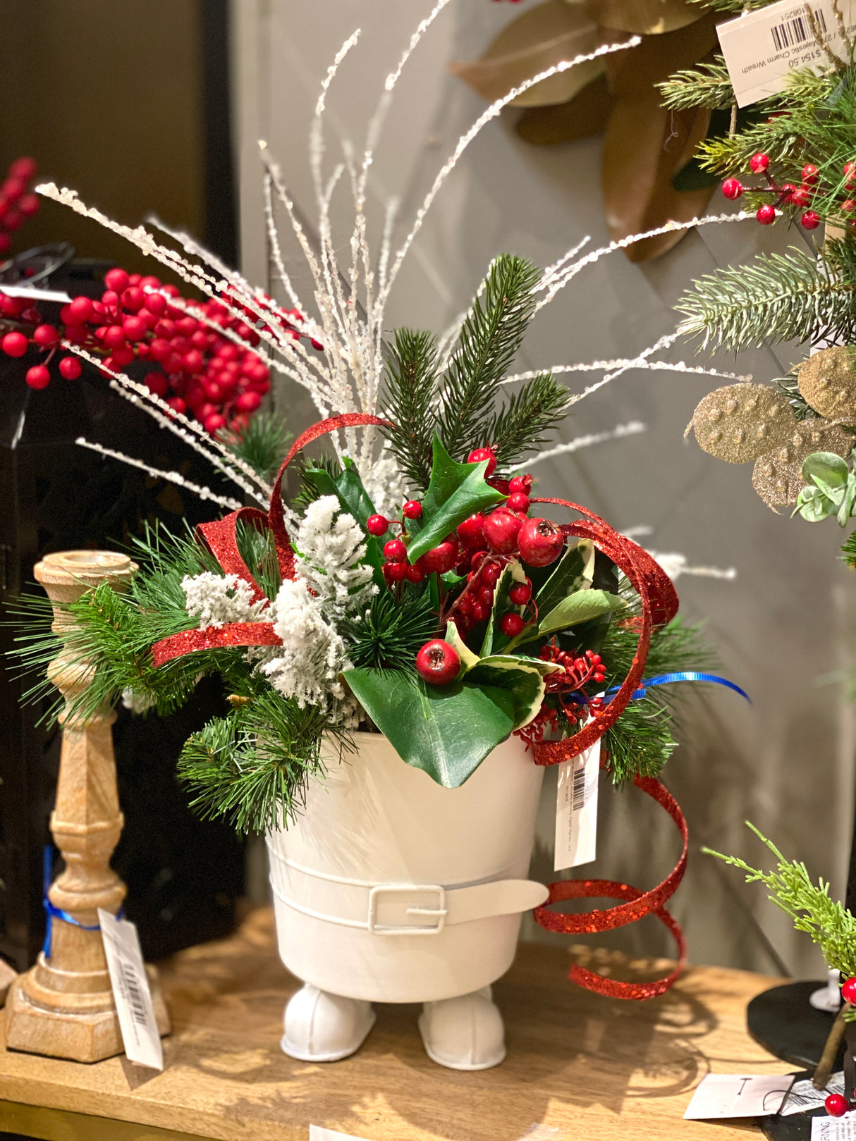 21" Holly Jolly Santa Santa Centerpiece