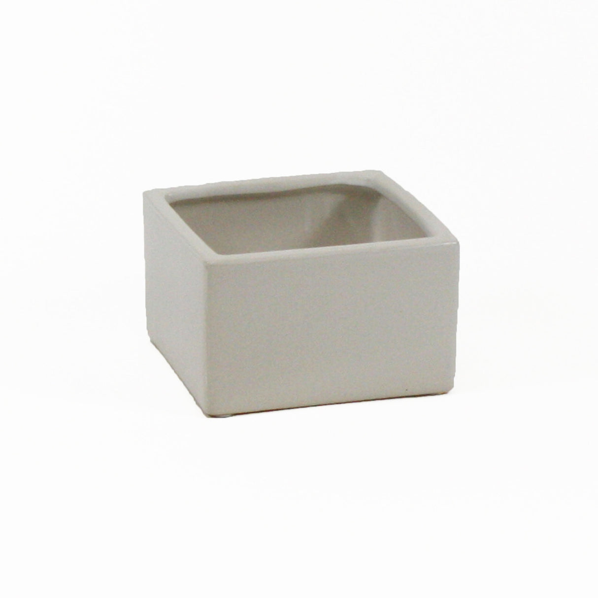 White Low Square Block Planter