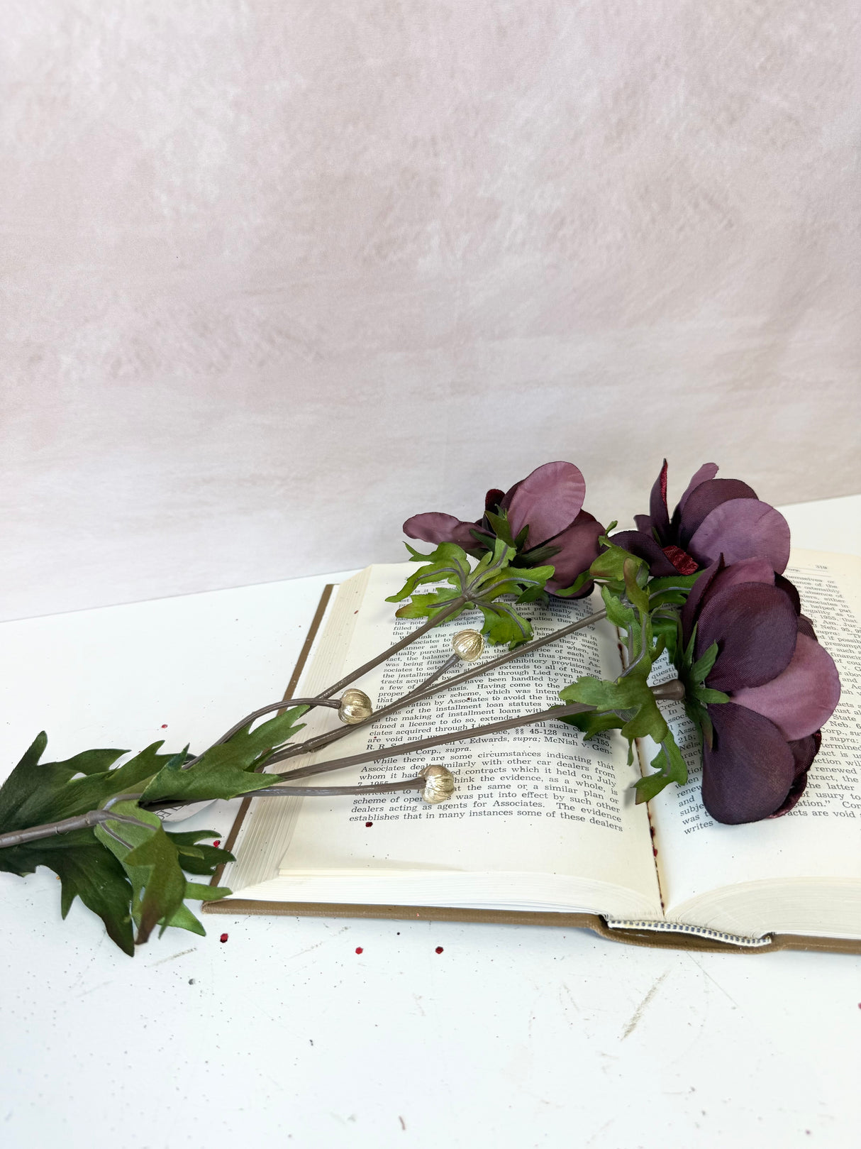 Burgundy Glamour Velvet Anemone Spray