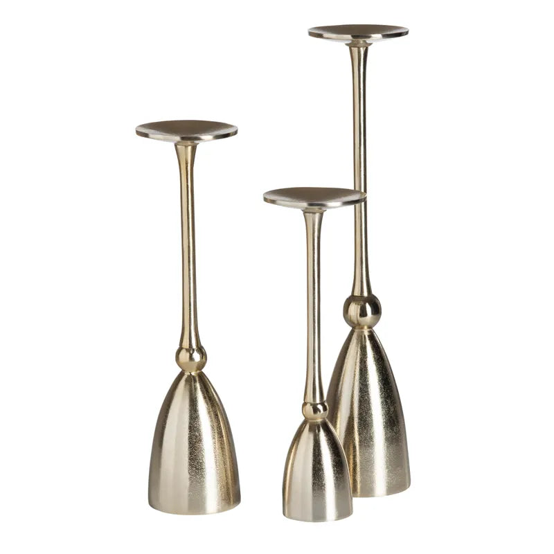 Triton Champagne Candleholders Set of 3