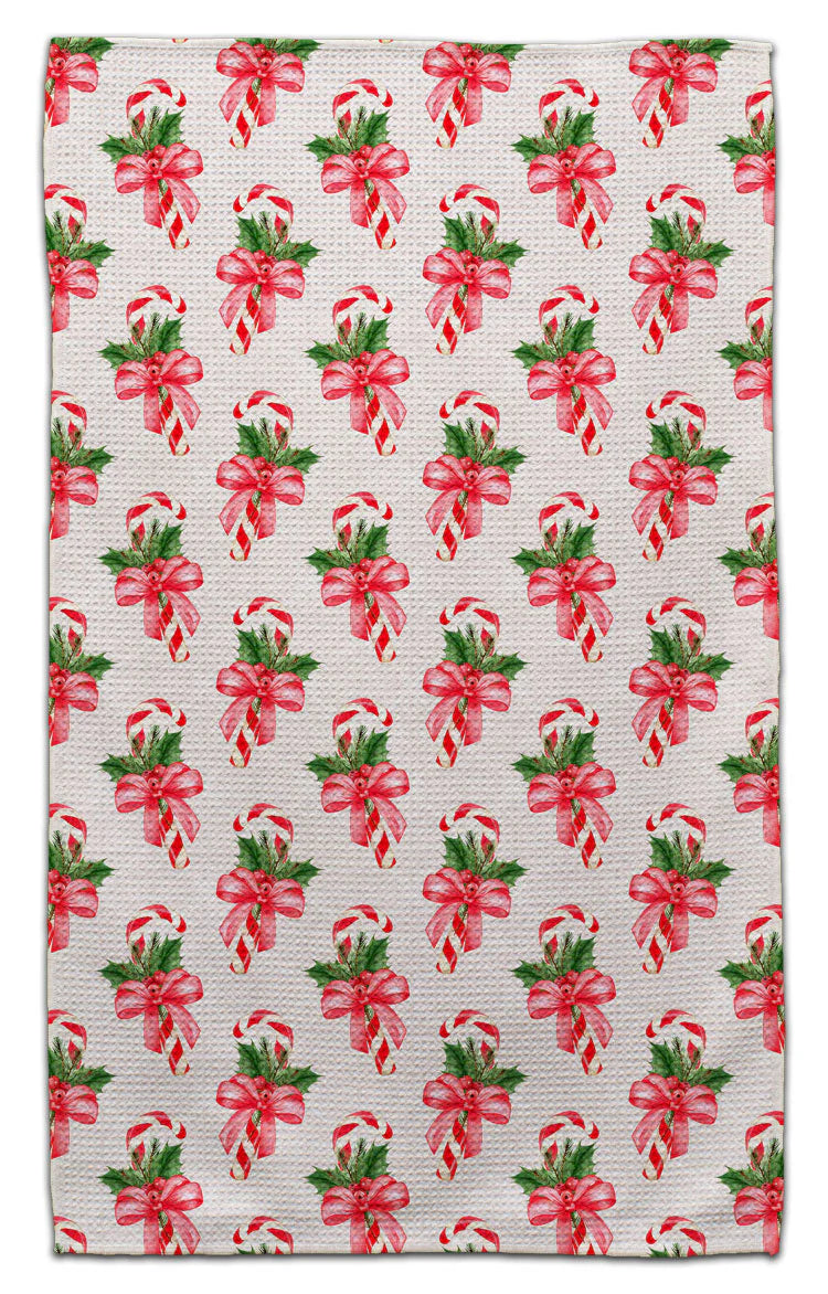 Candy Canes Tea Towel