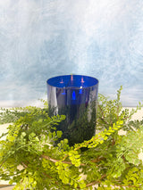Dark Blue 3-Wick 6x8" LED Candle