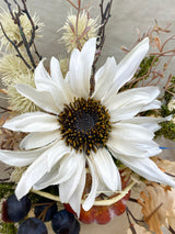13" Thistles and Pumpkin Centerpiece
