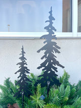 Small Winter Forest Metal Tree Stake