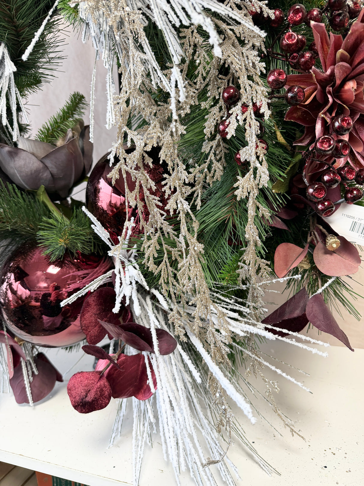 31" Burgundy Bliss Wreath