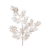 Ornate Glittered Leaf Spray Dusty Rose