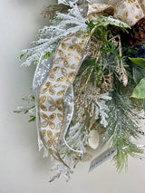 27" Snowy Lunaria Swag