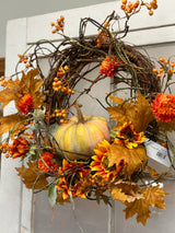 23" Home Sweet Pumpkin Wreath