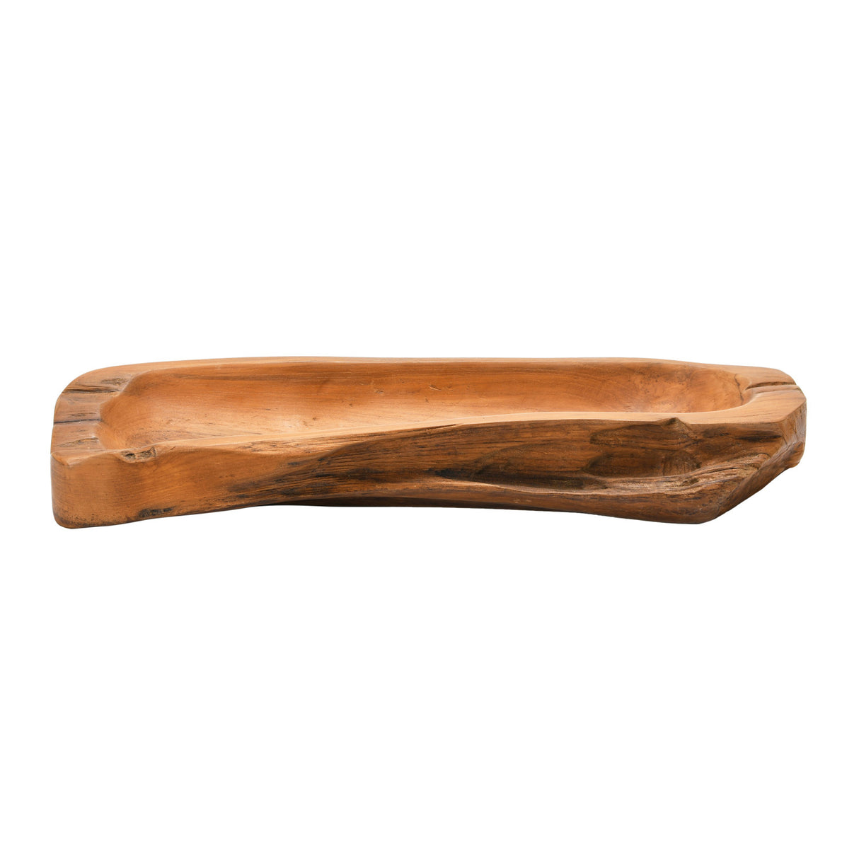 Decorative Teak Wood Oblong Bowl