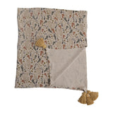 Woven Floral Pattern Throw