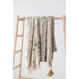 Woven Floral Pattern Throw