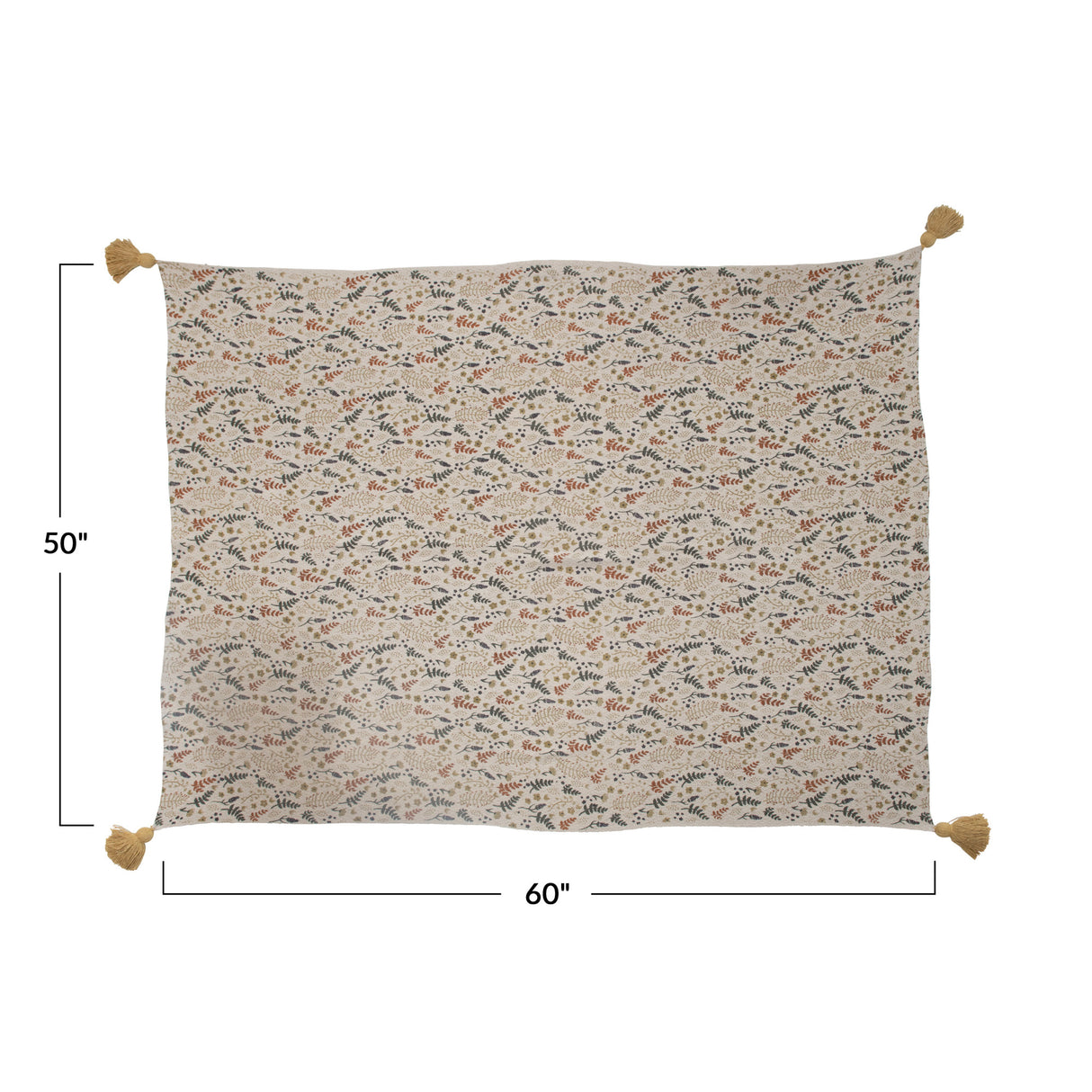 Woven Floral Pattern Throw