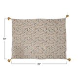 Woven Floral Pattern Throw