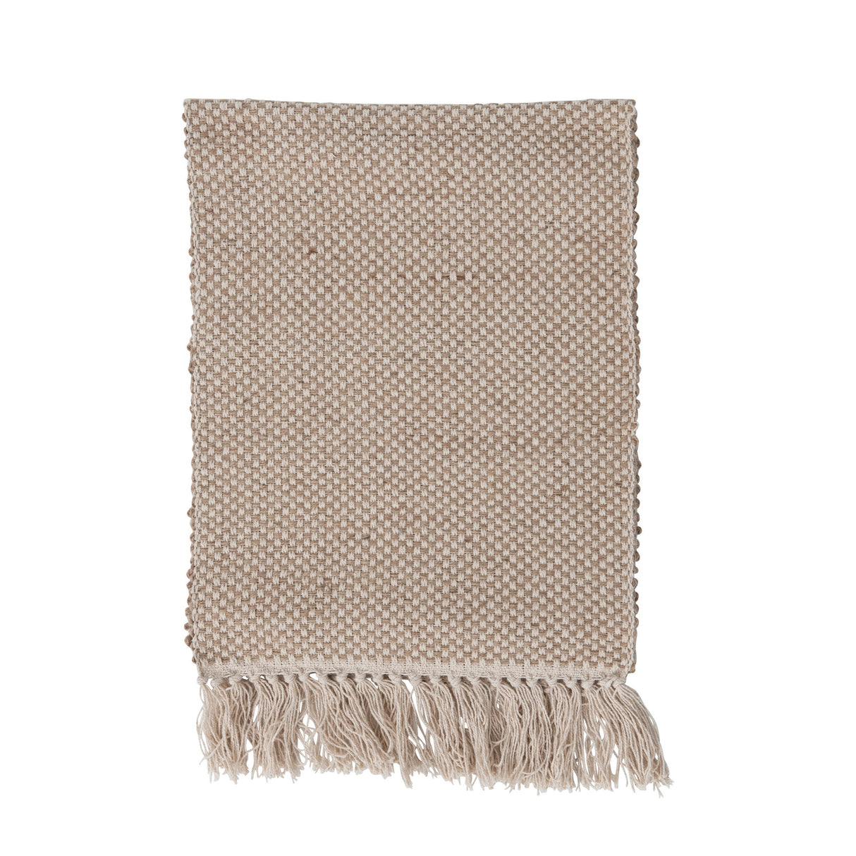 Woven Jute and Cotton Table Runner with Fringe