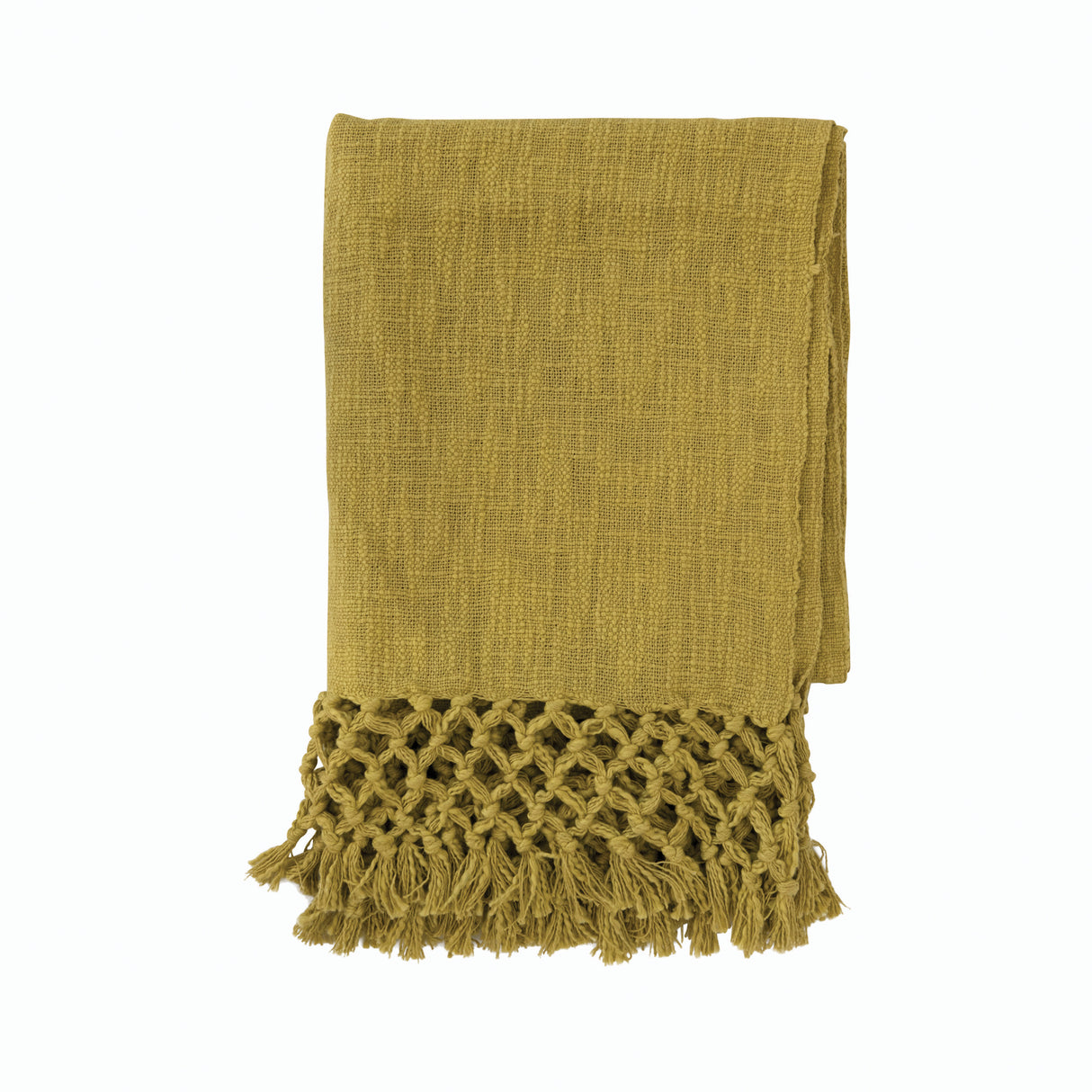 Chartreuse Woven Cotton Throw