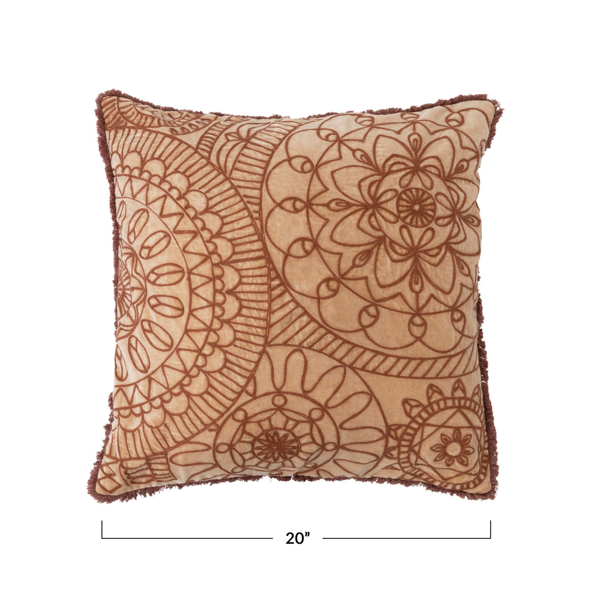 Mirai Embroidery Stonewashed Velvet Pillow