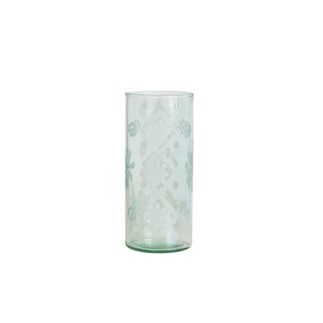 Recycled Etched Glass Vase