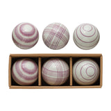 Purple Hand-Painted Stoneware Orbs - 3 Styles