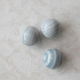 Blue Hand-Painted Stoneware Orbs - 3 Styles