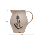 Debossed Stoneware Pitcher