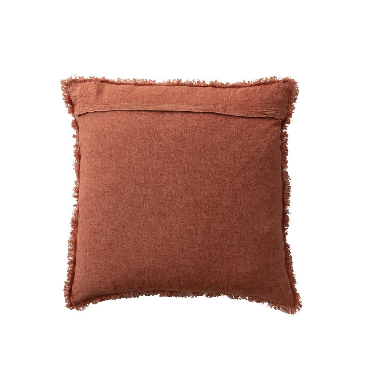 Rust Square Stonewashed Linen Pillow