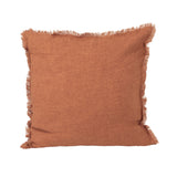 Rust Square Stonewashed Linen Pillow