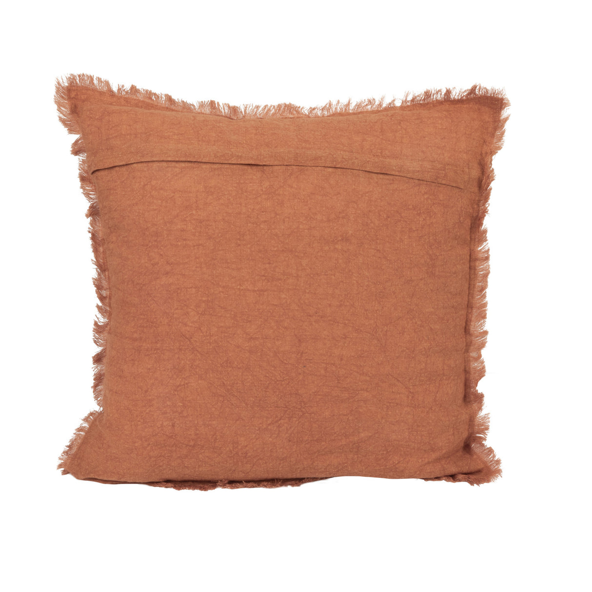 Rust Square Stonewashed Linen Pillow