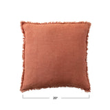 Rust Square Stonewashed Linen Pillow