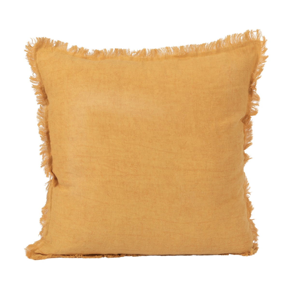 Golden Stonewashed Linen Pillow