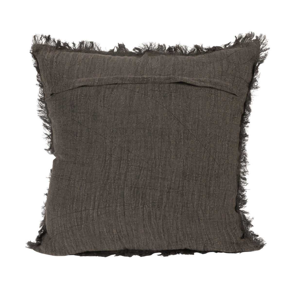 Charcoal Square Stonewashed Linen Pillow