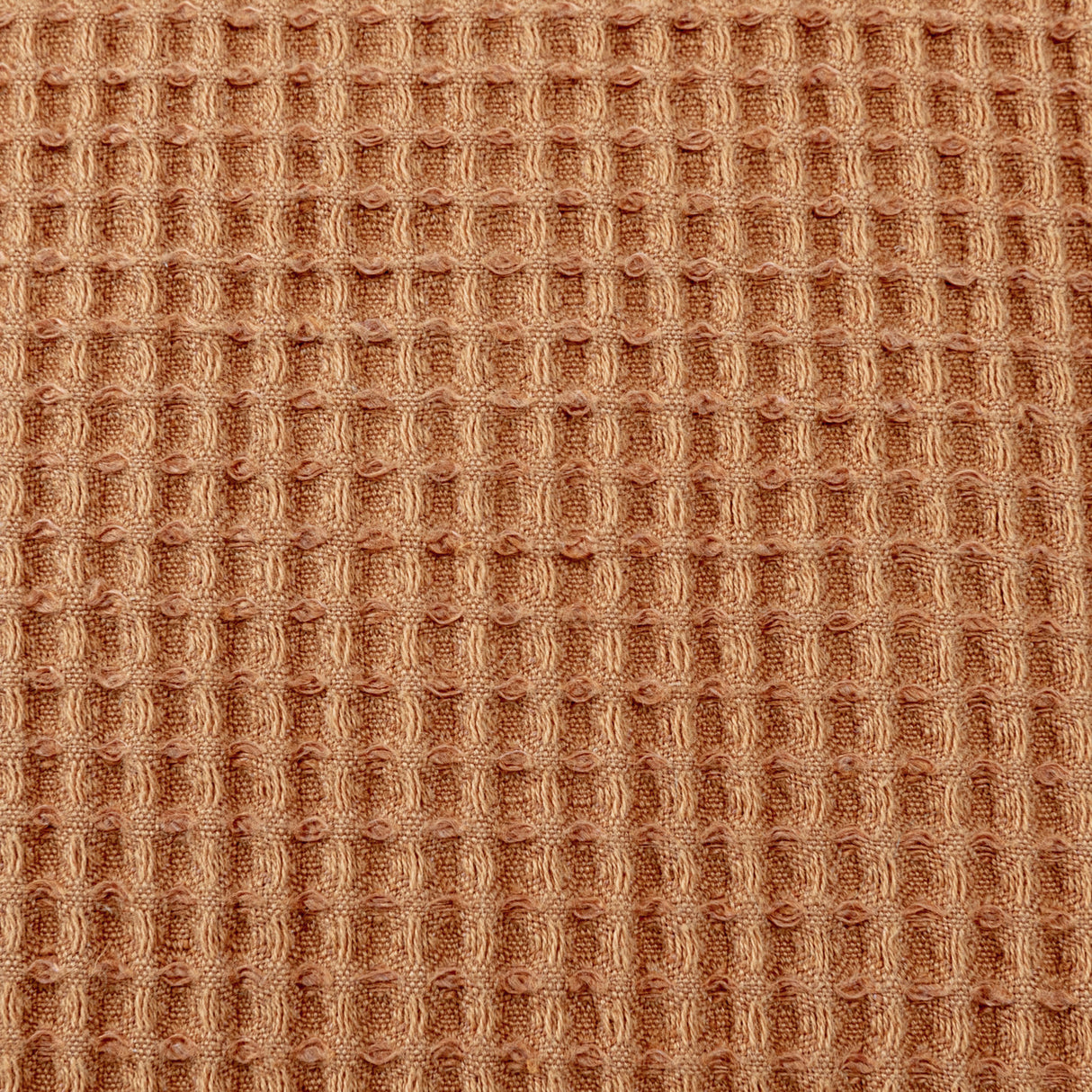 Terracotta Square Waffle Linen Pillow