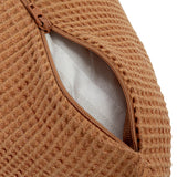 Terracotta Square Waffle Linen Pillow