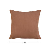 Terracotta Square Waffle Linen Pillow