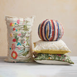 Embroidered Bloom Lumbar Pillow