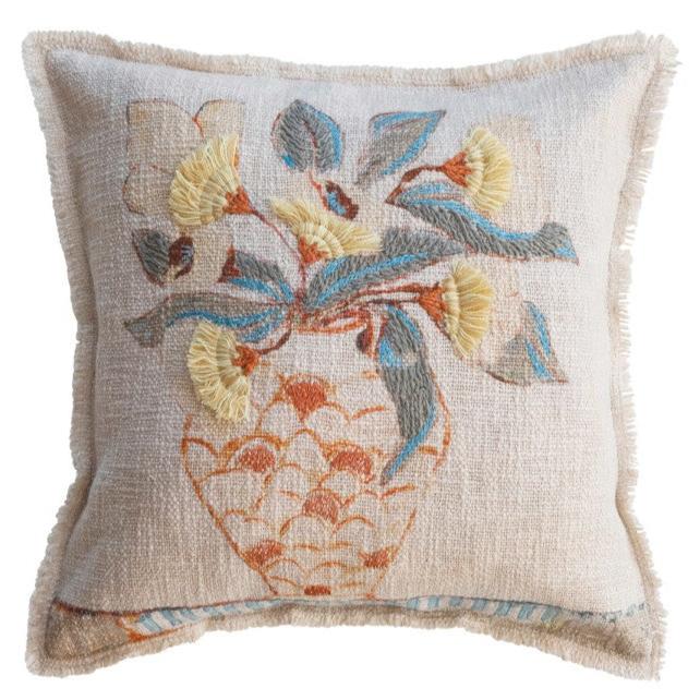 Diana's Flowers Cotton Pillow - 2 Styles