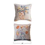 Diana's Flowers Cotton Pillow - 2 Styles