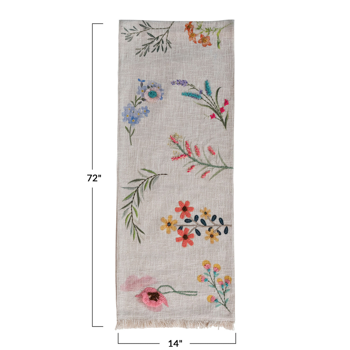 Embroidered Bloom Table Runner