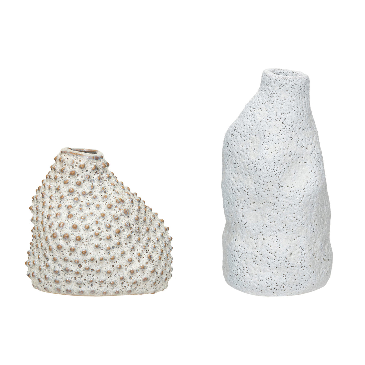 Coarse Stoneware Organic Vases Set of 2