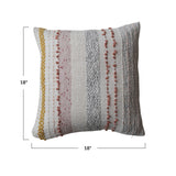 Sarah Woven Cotton Embroidery Pillow