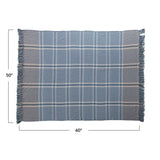 Blue Plaid Woven Cotton Throw