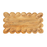 Mandi Mango Wood Tray w/ Scalloped Edge