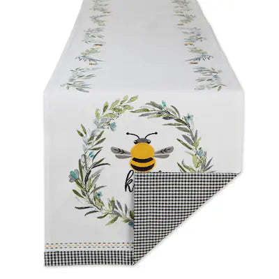 Bee Kind Embellished Reversible Table Runner