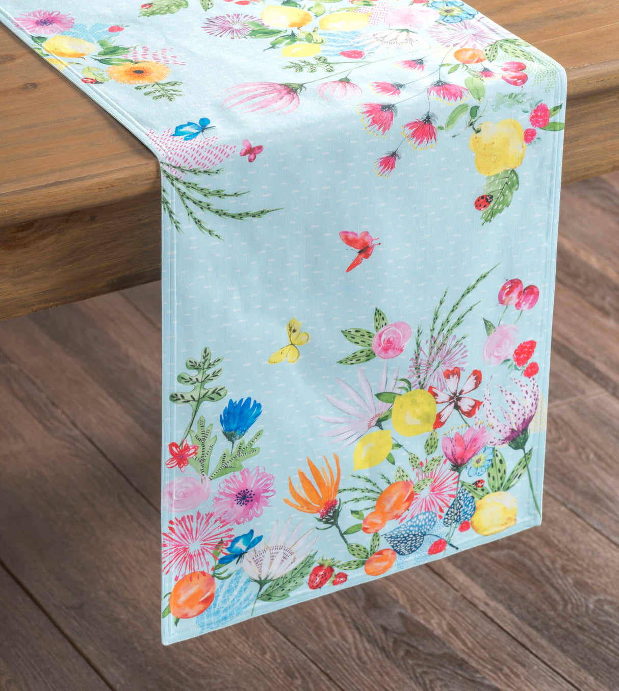 Double Sided Blue Garden Table Runner