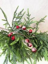 Red Frosted Bells Spray