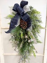 28" Silver Bells Door Swag