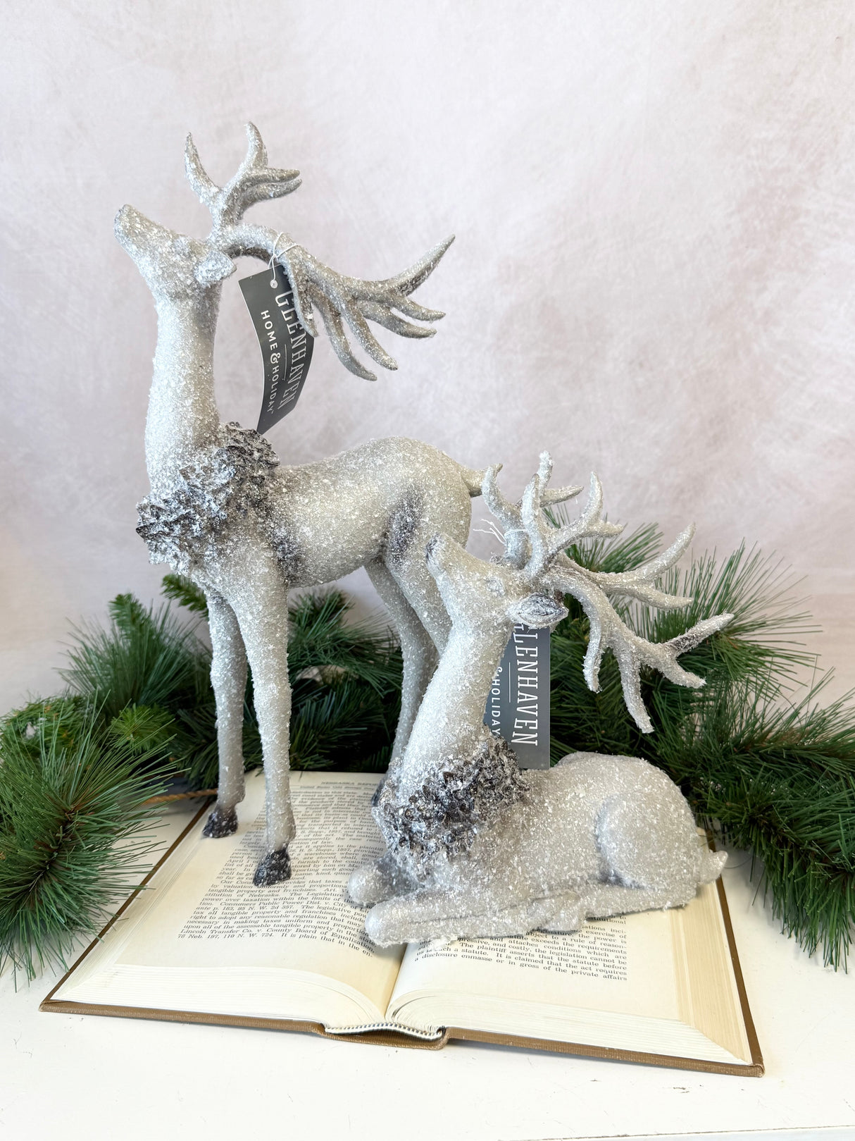 16" Resin Glitter Woodland Deer