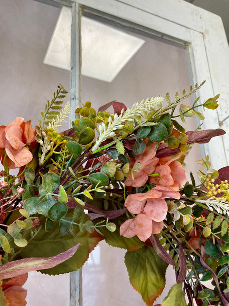 24" Autumn Hydrangea & Fall Grass Wreath