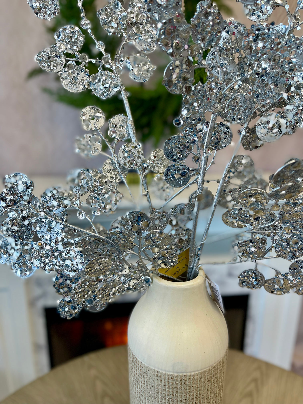 Silver Sparkles Leaf Spray