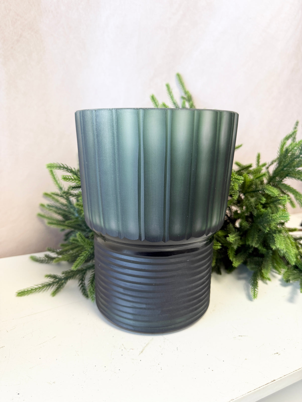 Emerald Moss Glass Vase