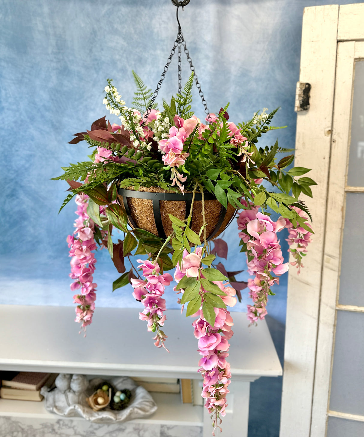 27" Pretty In Pink Hanging Basket